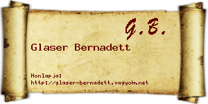 Glaser Bernadett névjegykártya